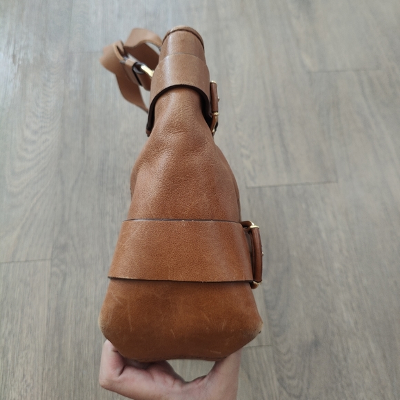 Michael Kors Tan Brown Square Laser Cut Perforated Leather Tote Bag - Picture 8 of 15